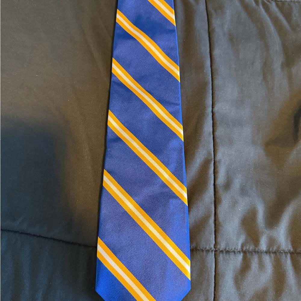 J. Crew Royal Blue and Gold Striped Tie